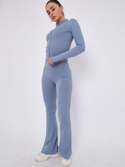 Zip Up Flared Leg Gym Set
