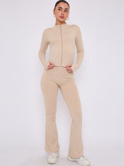 Zip Up Flared Leg Gym Set
