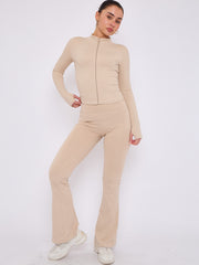 Zip Up Flared Leg Gym Set