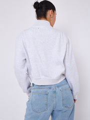 Fleeced Cropped Bomber Jacket