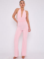 Open Back Halter Jumpsuit