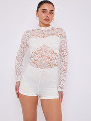 Lace Detail High Neck -Knoten -Detailkleid (Kopie)