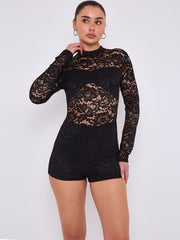 Lace Detail High Neck -Knoten -Detailkleid (Kopie)