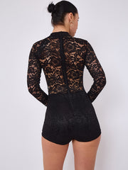 Lace Detail High Neck -Knoten -Detailkleid (Kopie)