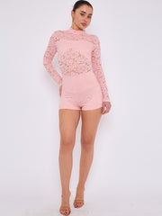 Lace Detail High Neck -Knoten -Detailkleid (Kopie)