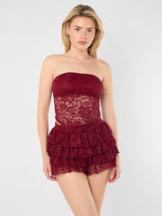 Lace Bandeau Crop Top