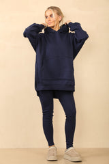 Oversized Split Sides Hoodie & Ribbed Leggings Co-ord