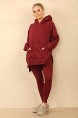 Oversized Split Sides Hoodie & Ribbed Leggings Co-ord