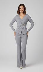 Crop top en short met halternek, combi-set met gouden details (kopie)