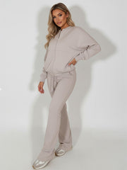 Oversized Bubble Hem Jacket and Trouser Loungewear Set