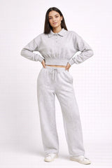 Buttoned Collar Top & Fleece Trouser Co-ord
