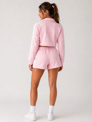 Sporty Side Stripe Detailing Top & Drawstring Shorts