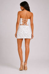 Strapless Corset-Style Crop Top & High-Waisted Mini Skirt Set
