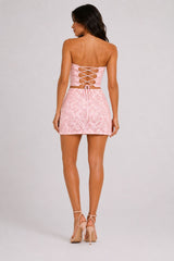 Strapless Corset-Style Crop Top & High-Waisted Mini Skirt Set