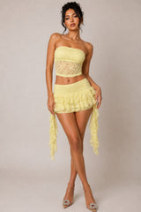 Lace Tube Top & Ruffle Mini Skirt Co-Ord Set