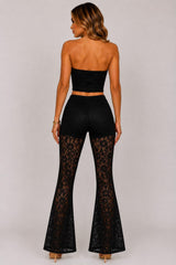 Lace Corset Top & Flared Trouser Co-Ord Set