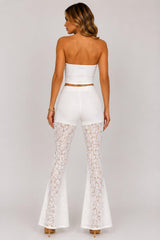 Lace Corset Top & Flared Trouser Co-Ord Set