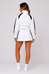 Contrast Stripe Zip-Up Co-Ord Skirt Set