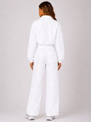 Contrast Stripe Cropped Tracksuit Co-Ord