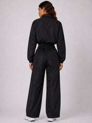 Contrast Stripe Cropped Tracksuit Co-Ord