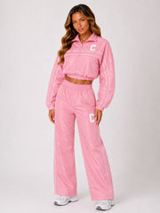 Contrast Stripe Cropped Tracksuit Co-Ord
