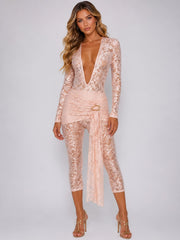 Buckle Detail Short Length Jumpsuit