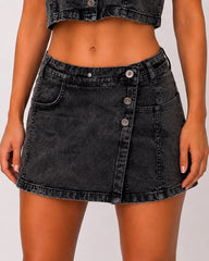 Wrap-Front Skort With Concealed Shorts