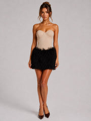 Side Zip-Up Fluffy Mini Skirt