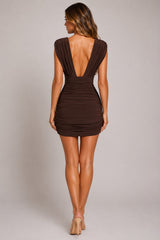 Deep Plunge V-Neckline Mini Dress