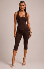 Corset-Inspired Seam Detailing Top & Capri Legging Set