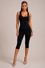 Corset-Inspired Seam Detailing Top & Capri Legging Set