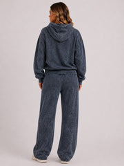 Acid Wash Oversized Hoodie & Wide Leg Jogger Co-Ord Set