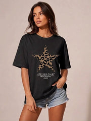 Leopard Star Graphic T-Shirt