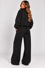 Textured Wide-Leg Lounge Co-Ord Set