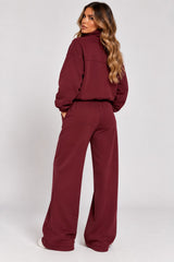 Textured Wide-Leg Lounge Co-Ord Set