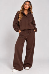 Textured Wide-Leg Lounge Co-Ord Set