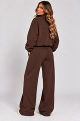 Textured Wide-Leg Lounge Co-Ord Set
