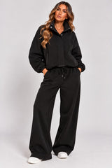 Textured Wide-Leg Lounge Co-Ord Set