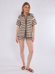 Satin Crop Top & Puffball Minirock Co-ordte