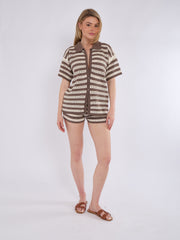 Satin Crop Top & Puffball Minirock Co-ordte