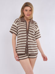 Satin Crop Top & Puffball Minirock Co-ordte