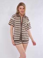 Satin Crop Top & Puffball Minirock Co-ordte