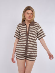 Satin Crop Top & Puffball Minirock Co-ordte