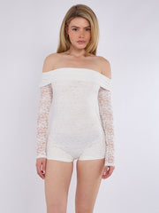 Cordero al frente de frill Detalle Bandeau Playsuit (copia)