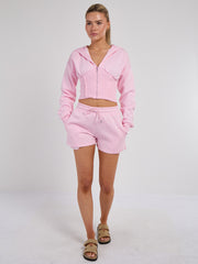 High Waist Hoodie & Shorts Co-ord