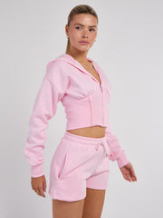 High Waist Hoodie & Shorts Co-ord