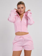 High Waist Hoodie & Shorts Co-ord