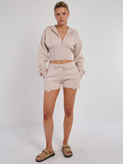 High Waist Hoodie & Shorts Co-ord