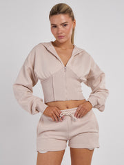 High Waist Hoodie & Shorts Co-ord