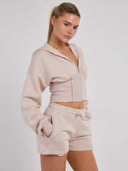 High Waist Hoodie & Shorts Co-ord